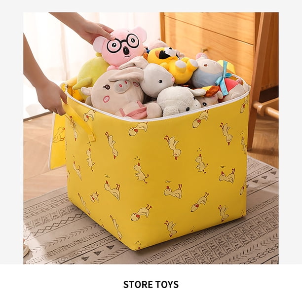 Bolsa de almacenamiento, cesta de almacenamiento, organizador de bolsa de almacenamiento de ropa de gran capacidad con asa reforzada, tela gruesa para edredones, mantas, ropa de cama, plegable con cre