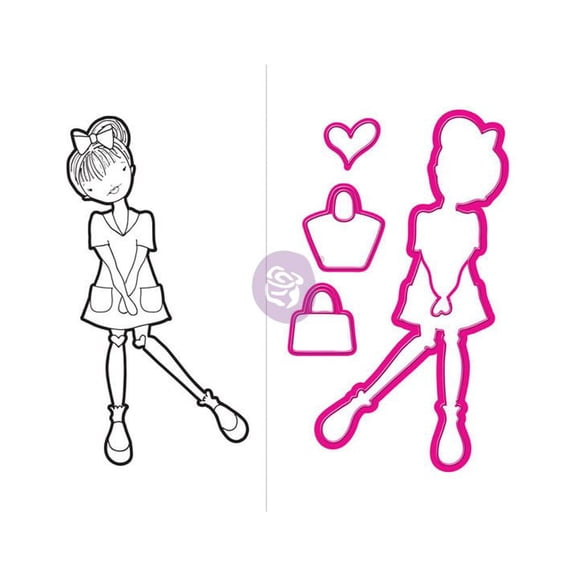 PRIMA MARKETING INC JN Doll Stamp & Dies - Rosie UPC 655350912178