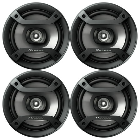 Pionee Max Power 2 Way Slim Mount Car Audio Speakers, Black, TS-F1634R, 4 Pack
