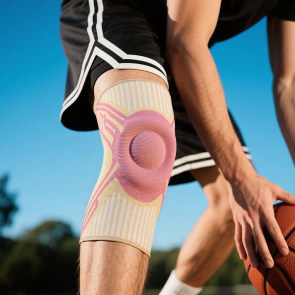 Knee Brace With Spring Support Adjustable Compression Knee Sleeve For Running Hiking Sports Joint Protection And Stability