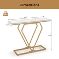 thumbnail image 3 of Gymax 39.5'' Modern Accent Table Faux Marble Narrow Entryway Table for Living Room, 3 of 10