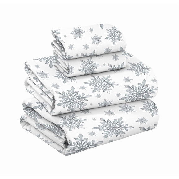 RUVANTI Flannel Sheets King Size - GOTS Certified 100% Organic Cotton, 4 Piece Warm, Soft & Breathable Set, Deep Pocket Snug Fit, Double Brushed Cozy All Season Bedding, Crystal Noir