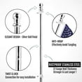 thumbnail image 6 of ANLEY 6 FT Stainless Wall Mount Flag Pole with Tangle Free Rotating Rings - Adjustable Length, Heavy Duty & Rustproof Flag Pole for House, Yard and Commercial (1 Inch Dia.), 6 of 7