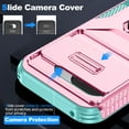 thumbnail image 4 of Allytechgroup Google Pixel 9A Case, Sliding Camera Lens Cover Military Grade Protection Stand Bracket Bumper Rugged TPU PC Phone Case for Google Pixel 9A, Rosegold, 4 of 8