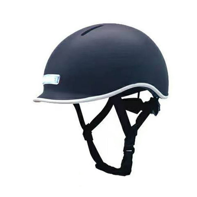 Navy Blue Unbranded L-Size (58-61cm) Cycling Helmet with Road Racing Illumination - 360g PC/EPS Safety Helmet for Mountain Bike Night Riding, Bicycle Warning Light Integrated Head Protection for