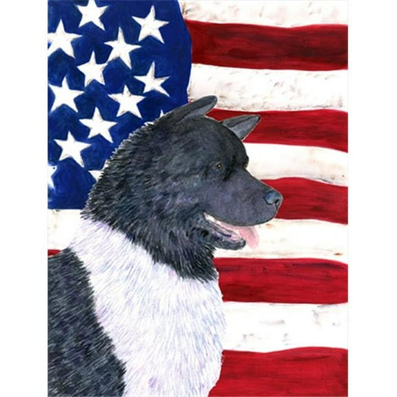 11 x 15 in. USA American Flag with Akita Garden Size Flag