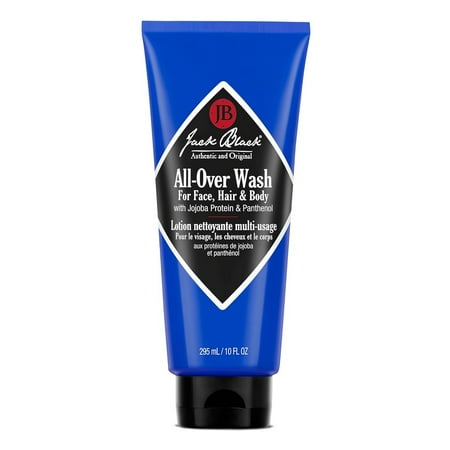 Jack Black All-Over Wash for Face Hair & Body with Wheat Protein & Panthenol 10oz
