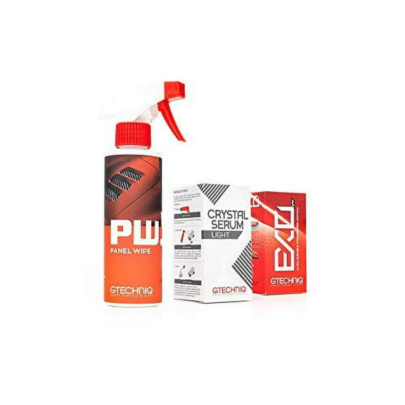 GTECHNIQ - EXOv4 50ml, Crystal Serum Light (CSL) Ceramic Composite Coating 50ml, Panel Wipe (250ml) Kit