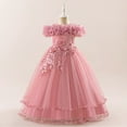 thumbnail image 2 of Vividxx Dress For Girls Elegant Girls Dresses For Casual Wedding And Party Wear With Off Shoulder Design And Tutu Skirt 130, 2 of 9