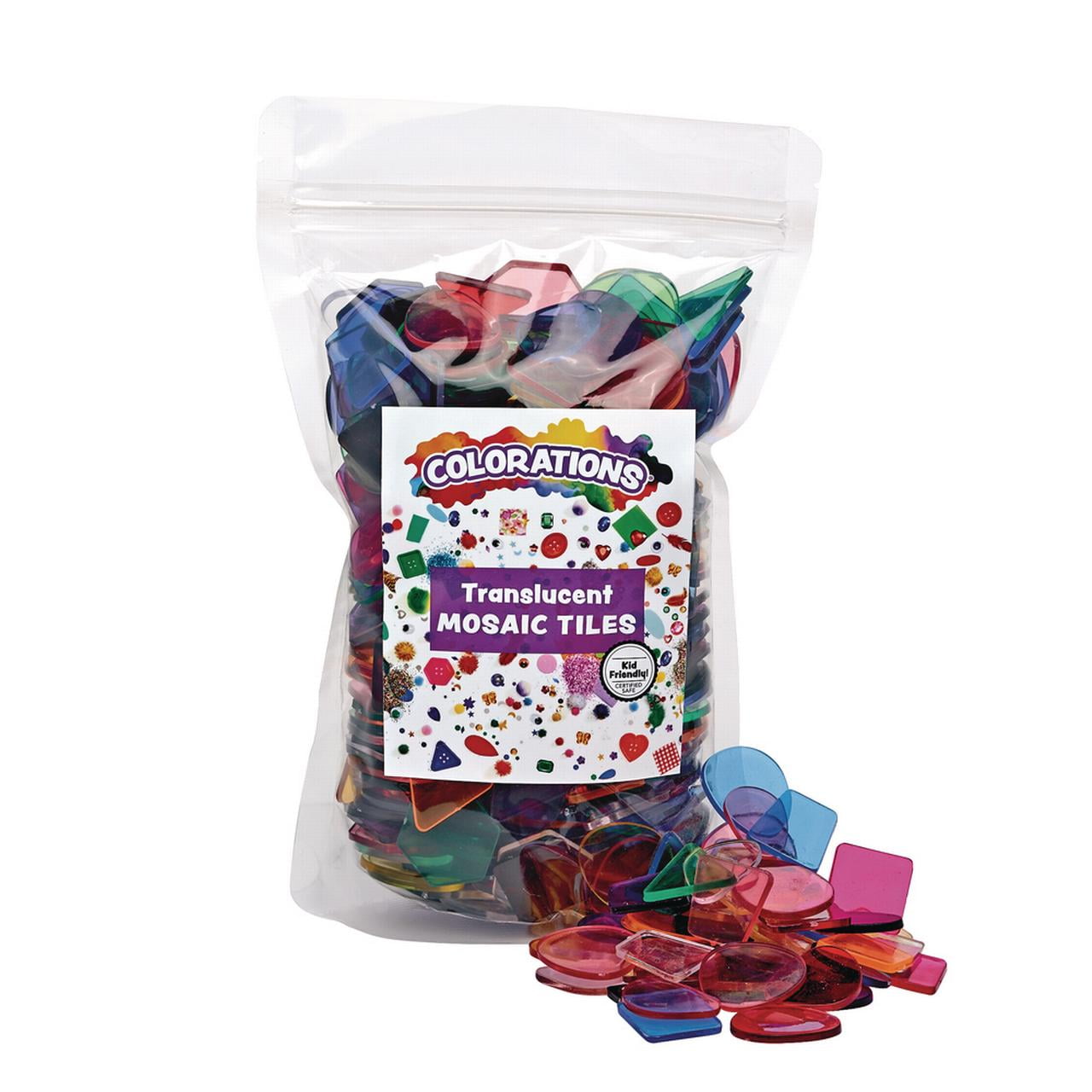 Colorations Large Translucent Mosaic Craft Tiles - 1 lb.