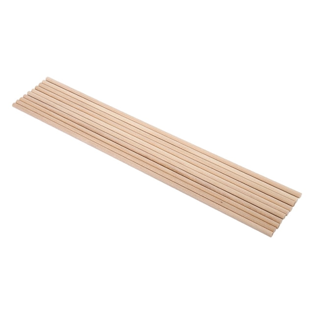 Daboolka 10 Piezas de Palos de Madera para Manualidades, Tacos, Varillas de Poste, Herramienta de Madera para árboles Dulces, 0,5 CM * 30 CM