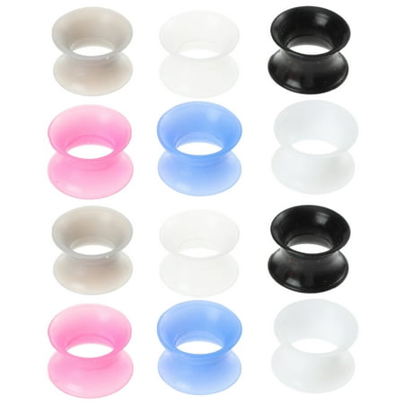 

6 Pairs Ear Gauges Tunnels Plugs Silicone Stretchers Expander Ear Piercing Tools