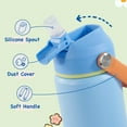 thumbnail image 3 of 12oz Kids Water Bottle, Stainless Steel Insulated Water Bottle for Kids, Toddler Cup with Straws Leak-Proof, Kids Water Bottles for School Boys Girls, BPA Free, Sky, 3 of 13