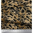 thumbnail image 2 of Soimoi Brown Rayon Crepe Fabric Leopard Animal Skin Print Fabric by the Yard 46 Inch Wide, 2 of 3