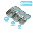 thumbnail image 4 of MIRA 3 Set Stainless Steel Lunch Containers with Anti-Slip Bottom and Transparent Lid, Rectangular Frost, 4 of 7