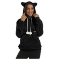 thumbnail image 4 of OKSALE Womens Fleece Pet Cat Pouch Hoodies Carrier Holder Hooded Sweatshirt Warm Fuzzy Sherpa Pullover Comfy Long Sleeve Hoodie Tops with Big Pockets, 4 of 8