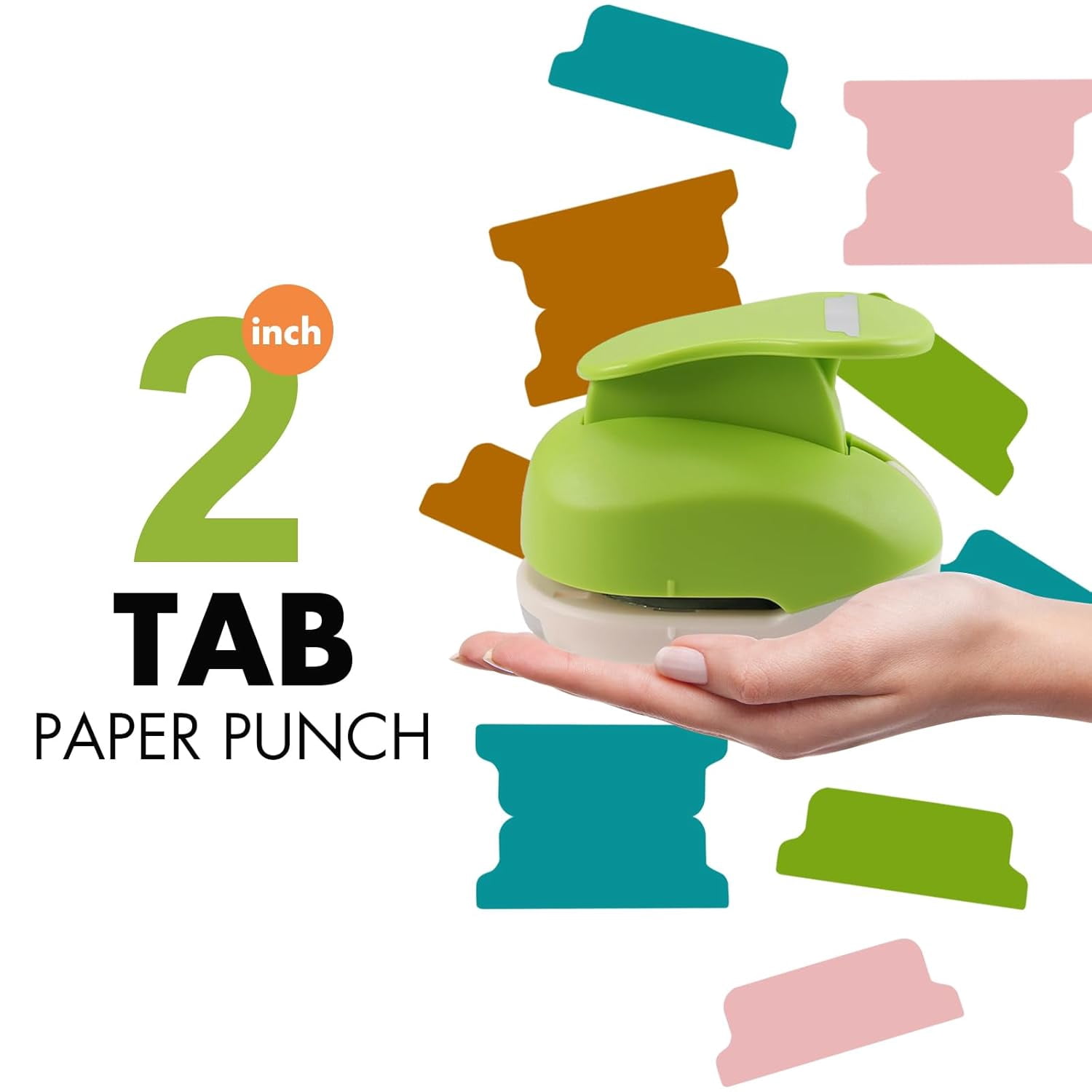 2 Inch Tab Paper Punch - File Puncher for Calendars, Planners, or Albums Ideal Scrapbooking, Organize Files, Bible Tabs, Journals, Planner Inserts, and More