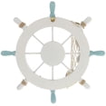 thumbnail image 4 of Volante de madera con conchas salvavidas de rejilla decoración de pared de estrellas de mar decoración marítima Ormromra HMHZ1135, 4 of 5