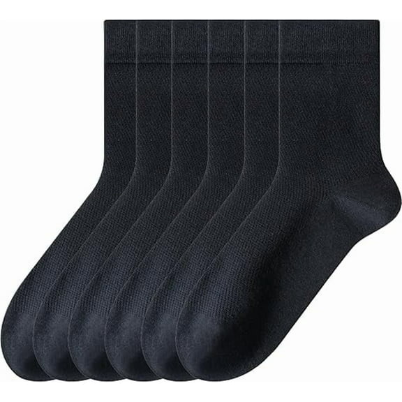 Sookeceks 6 Pairs Thin Cotton Crew Sock for Men, Soft Breathable Lightweight Mens Socks for Casual Size 7-11