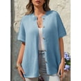 thumbnail image 3 of Women Oversized Cardigan Sweaters Short Sleeve Button Down Casual Lightweight Loose Knit Cardigans, 3 of 5