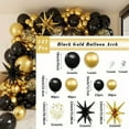 thumbnail image 4 of 147pcs 112pcs, Happy New Year Black Golden Explosion Star Balloon Arch Set,Glitter Balloons, Suitable for Birthday Parties, Anniversaries, Indoor and Outdoor Activities Graduation, 4 of 5