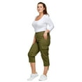 Ellos Women's Plus Size Stretch Cargo Capris Front and Side Pockets
