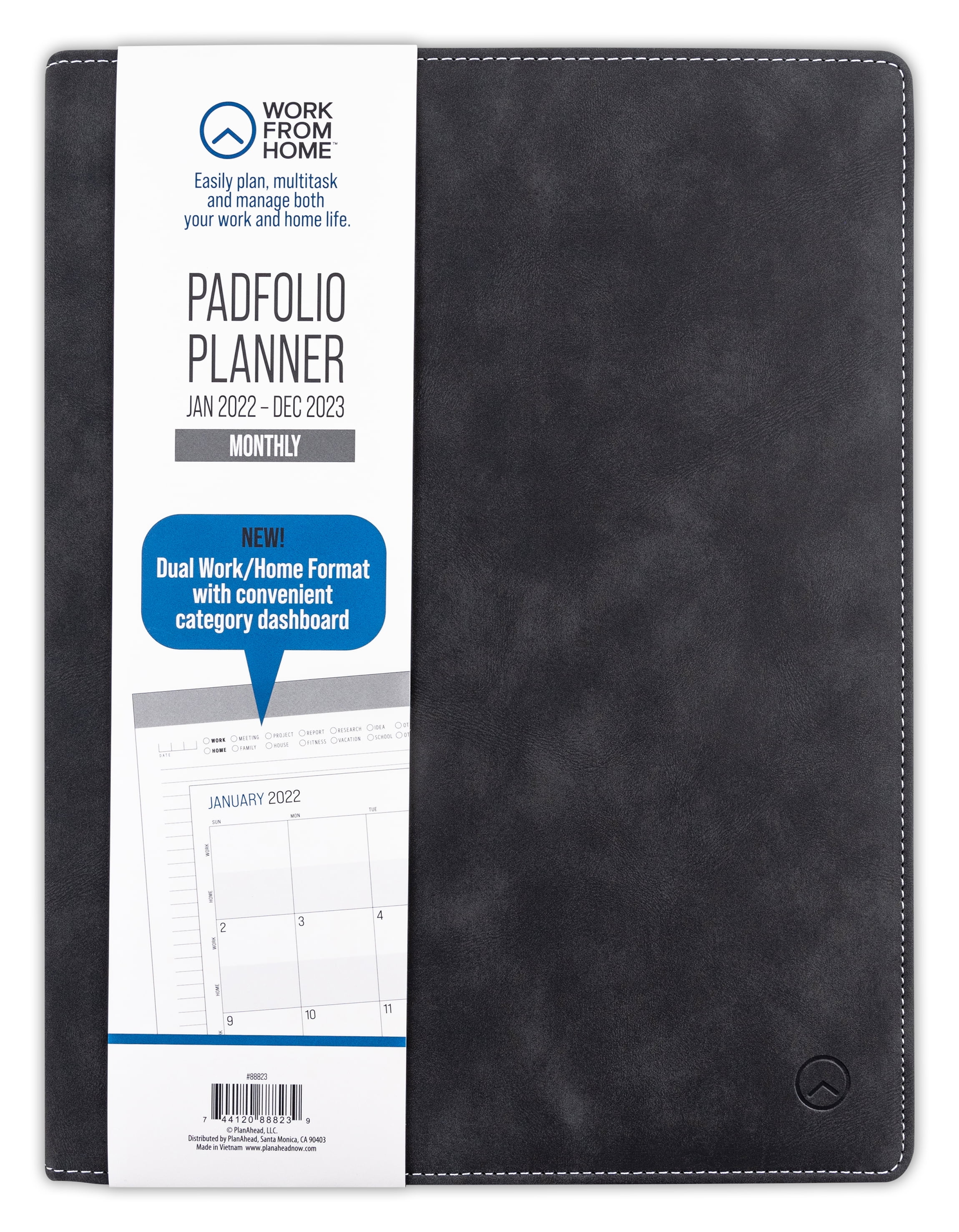 Work From Home Monthly Padfolio Planner Jan 2022-Dec 2023, 12.25' x 9.75'