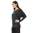 thumbnail image 2 of Women's Dolman Sleeve Knit Tunic Top Solid Long Sleeve Draped Loose Fit Pullover, 2 of 3