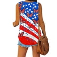 thumbnail image 4 of Womens July 4th Tank Tops Funny Patriotic Independence Day Graphic Sleeveless Tees High Low Holiday Casual Shirts Sky Blue, M, 4 of 6