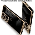 thumbnail image 3 of Phone Case for Samsung Galaxy S24 Ultra Heart Design Soft TPU Electroplated Cover Anti-Scratch Shockproof Slim Case for Samsung Galaxy S24 Ultra 6.8 Inch - Black, 3 of 7