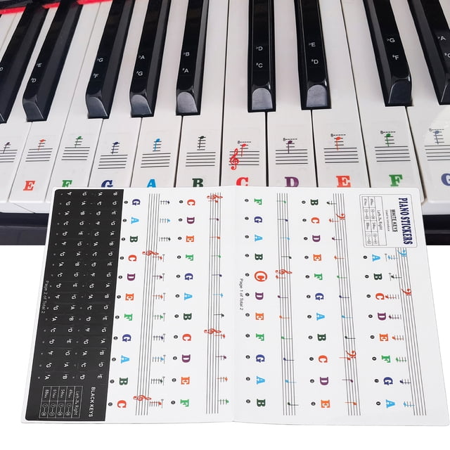 Piano Keyboard Letters, Quick Positioning Thin Comfortable Removable Piano Keyboard Stickers for Kids for 88 61 54 49 Key