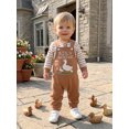 thumbnail image 3 of Cjfdfy Newborn Baby Boy Animal Overalls Fall Clothes Striped Long Sleeve Rompers And Embroidery Overalls Cute Country Baby Clothes Toddler Farm Winter Outfit 0-18 Months, 3 of 9
