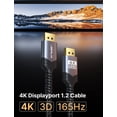 thumbnail image 2 of Cable DisplayPort JSAUX 4K @60Hz 2K @165Hz 2K @144Hz de 3 m, paquete de 2, 2 of 7