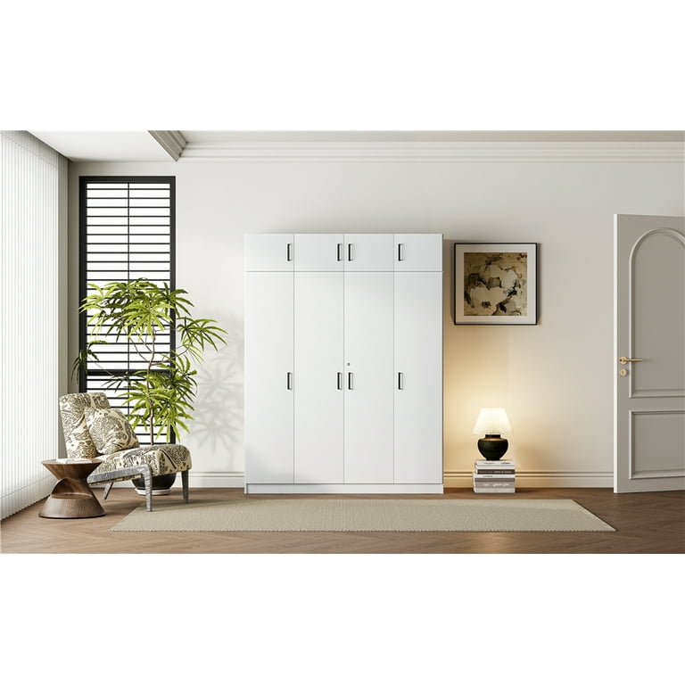 上品なファッション and Drawer 1 with Wardrobe 4-Door Top White , Cabinet トップス