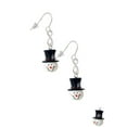 thumbnail image 3 of Delight Jewelry Resin Snowman Head with Top Hat Silver tone Infinity French Earrings, 3 of 4