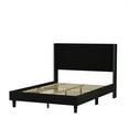 thumbnail image 5 of Williamspace Full Size Bed Frame with Velvet Upholstered Wingback Headboard,Nailhead Trim Platform Bed Frame for Bedroom,Black, 5 of 6