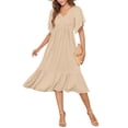 thumbnail image 1 of Vestido de verano AUSELILY para mujer con cuello en V y mangas onduladas, 1 of 5
