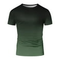 thumbnail image 5 of Summer T Shirts for Men Gradient Color Lightweight Tees Short Sleeve Crew Neck Top Regular Fit Army Green XXS, 5 of 6