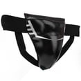 thumbnail image 2 of Protector de ingle de PU negro para boxeo, sanda, entrepierna, suspensorio protector, copa para niños de 5 a 9 años, 2 of 14