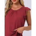 thumbnail image 5 of DARING DIVA Ruffle Trim Cap Sleeve Lounge Tops Shorts Pajama Sets L Red, 5 of 6