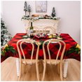 thumbnail image 3 of Mantel rectangular de Navidad, estilo fiesta, manteles impresos en 3D, impermeables, a prueba de manchas, a prueba de aceite, lavables para decoración de fiestas, hogar, jardín, picnic (C), 3 of 3
