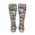 thumbnail image 6 of KLL Palm Leaves Flamingo Print Cool Socks Men's Women's Crew Socks Funny Crazy Novelty Stockings, 6 of 8