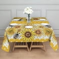 thumbnail image 3 of Yellow Dot Sunflower Bee Pattern Square Tablecloth,Waterproof Square Table Cover,Wipeable Spillproof Washable Table Cover for Home Kitchen Party Decor 42"X42"(107x107cm), 3 of 6