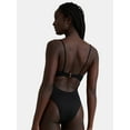 thumbnail image 3 of Celebrity Pink Women's Rib Underwire One Piece Swimsuit, Sizes XS-XXL, 3 of 4