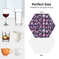 thumbnail image 6 of Pofeuu cute Skull rainbow mushroom Print Coasters for Drinks, 4Pack PU Leather Coasters, Bar Drink Coasters for Tabletop Protection, Furniture from Damage-Hexagon, 6 of 6
