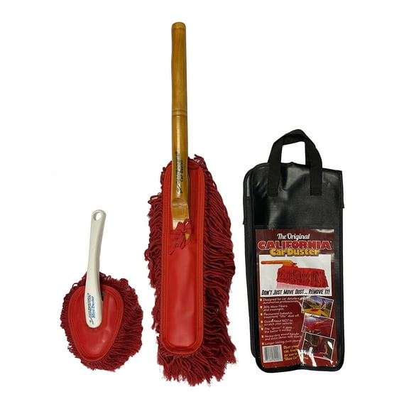 California Car Duster Detailing Combo with Wood Handle Car Duster and Plastic Handle Mini Duster 62440