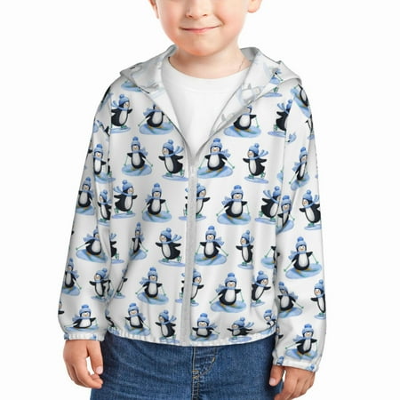 

Zeuib Skiing Penguin Funny Print Girls & Boys Sun Protection Hoodie with UPF 50+ Children’s Quick-Dry Jacket Perfect for Outdoor Activities-18 Months
