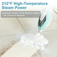 thumbnail image 6 of EDX Steam Mop, Chemical-Free Cleaning for Hardwood & Tile, 25-Second Heat Up, Lightweight with Washable Pads, White Green, 6 of 10