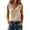 Beige, variant on Women's Ruffle Trim Sleeveless Tank Top Summer Loose V Neck Plain Shirt Cute Boho Travel Tops Black