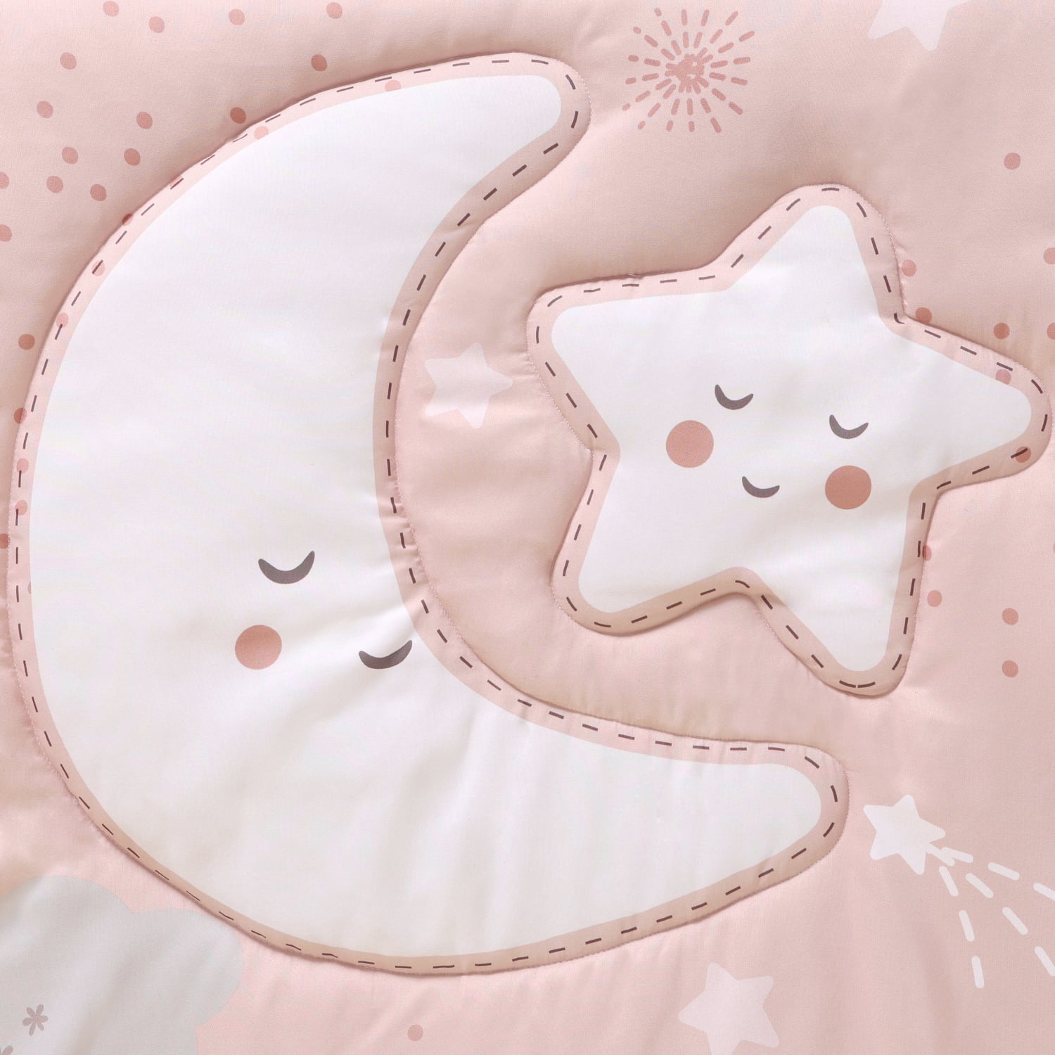 The Peanutshell Crib Bedding Set for Baby Girls, New Moon, 3 Piece